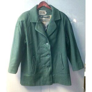 Wool Coat 16 Women’s Spencer Douglas Green Vintage Made In USA